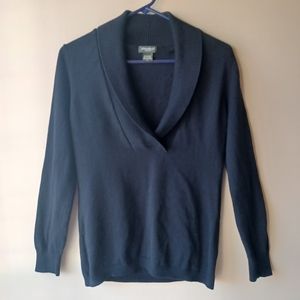 Eddie Bauer Women's Cashmere Cotton Blend Shawl Collar Sweater Size S